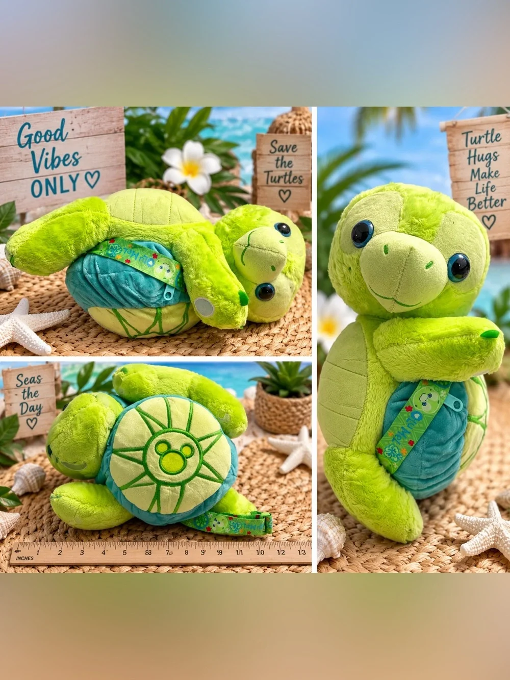 Disney Parks Aulani ‘Olu Mel Plush Backpack Turtle Duffy & Friends Rare NWOT